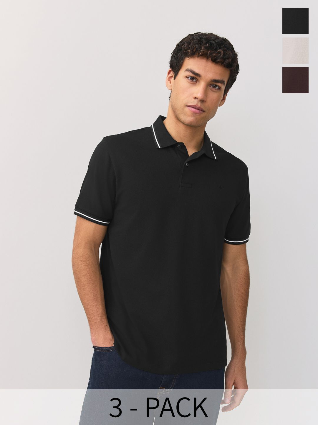NEXT Pack Of 3 Polo Collar T-shirt-picture-41