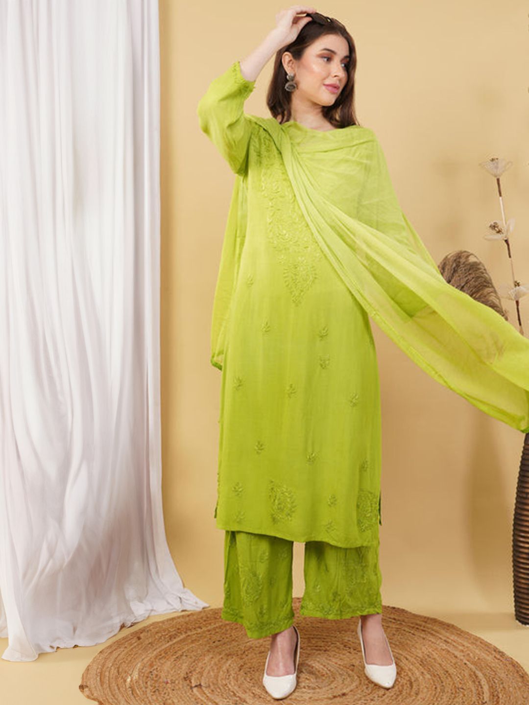 Classikari Women Embroidered Kurta with Palazzos-picture-19