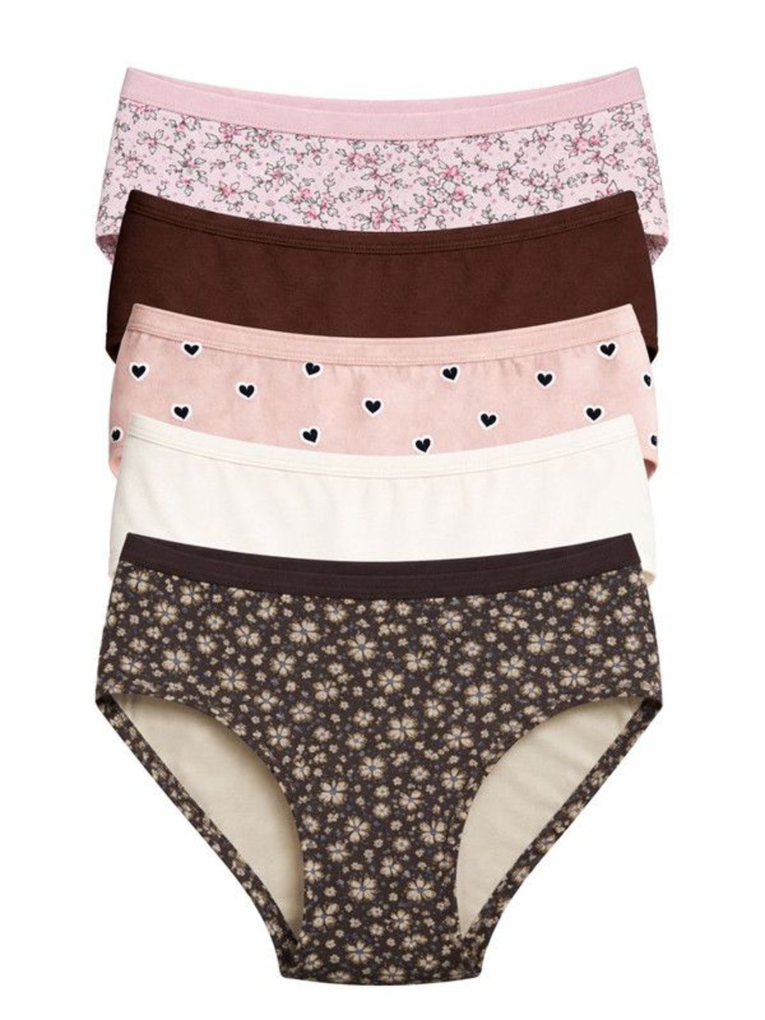 Munns & Mars Women Pack of 5 Assorted Cotton Hipster Briefs-picture-16