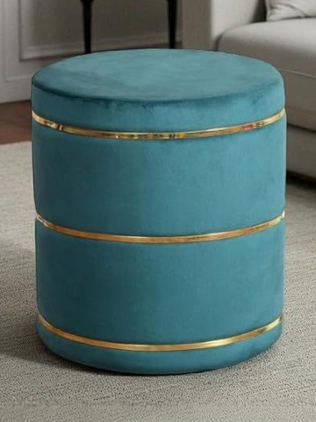 Shadowkart Sea Green Round Ottomans-image-30