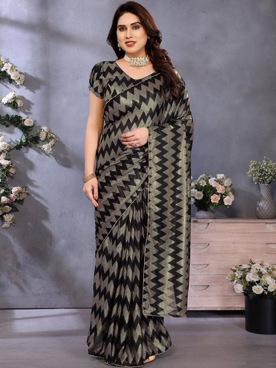 VIJAYA VALLABH Woven Design Heavy Work Saree-image-33