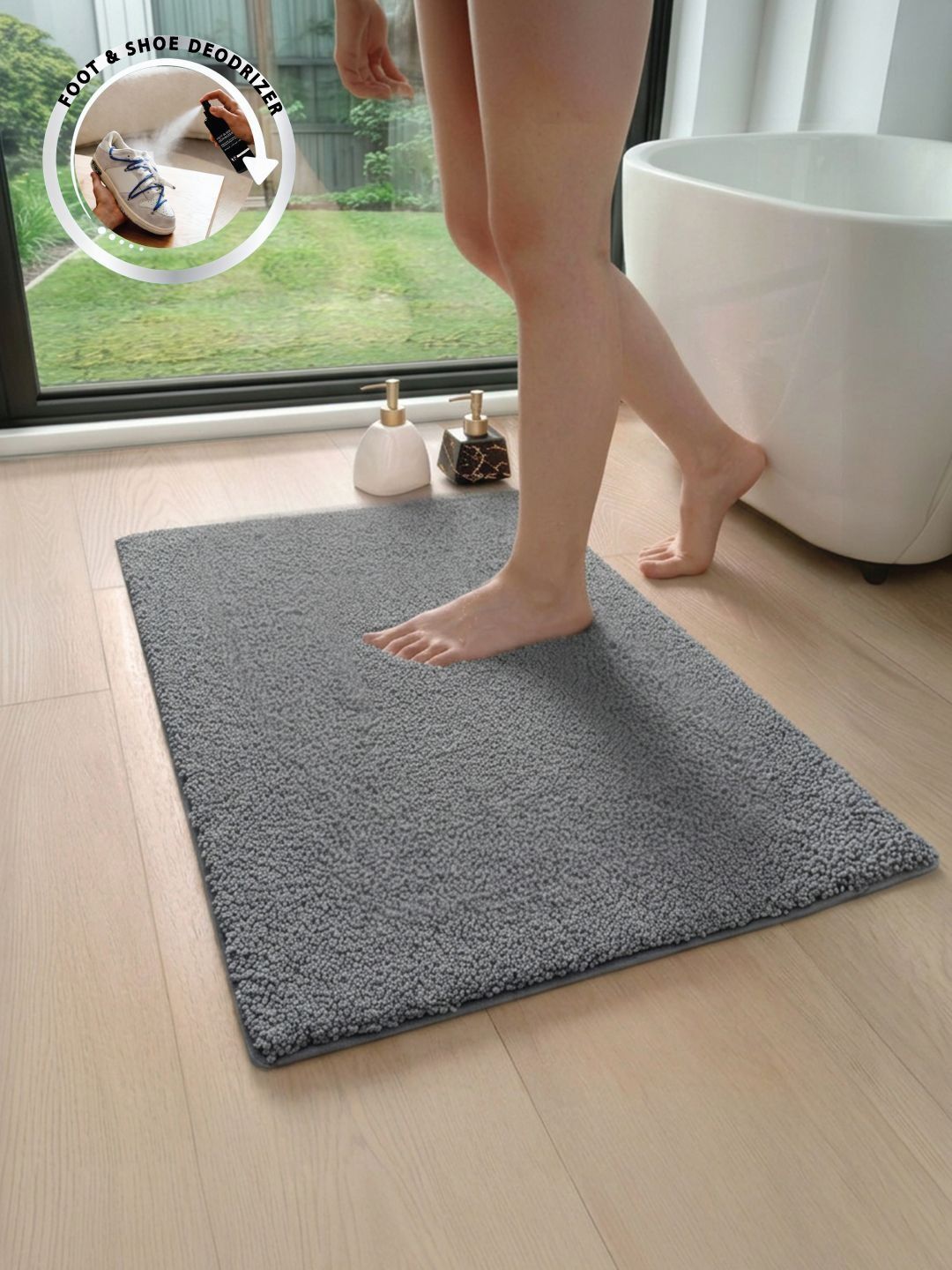 Dryspun Grey Bath Rugs-image-12
