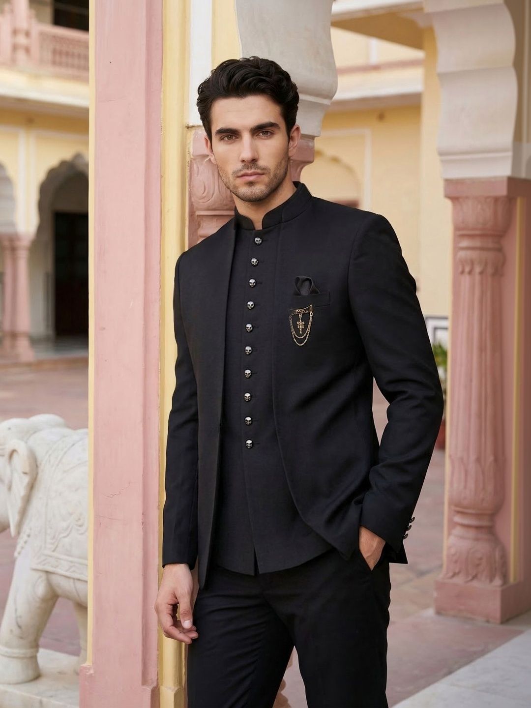 Jompers Mandarin Collar Sherwani-picture-16