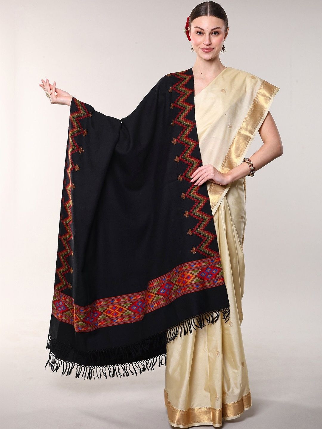 Exotic India Women Woven Design Shawl-image-47
