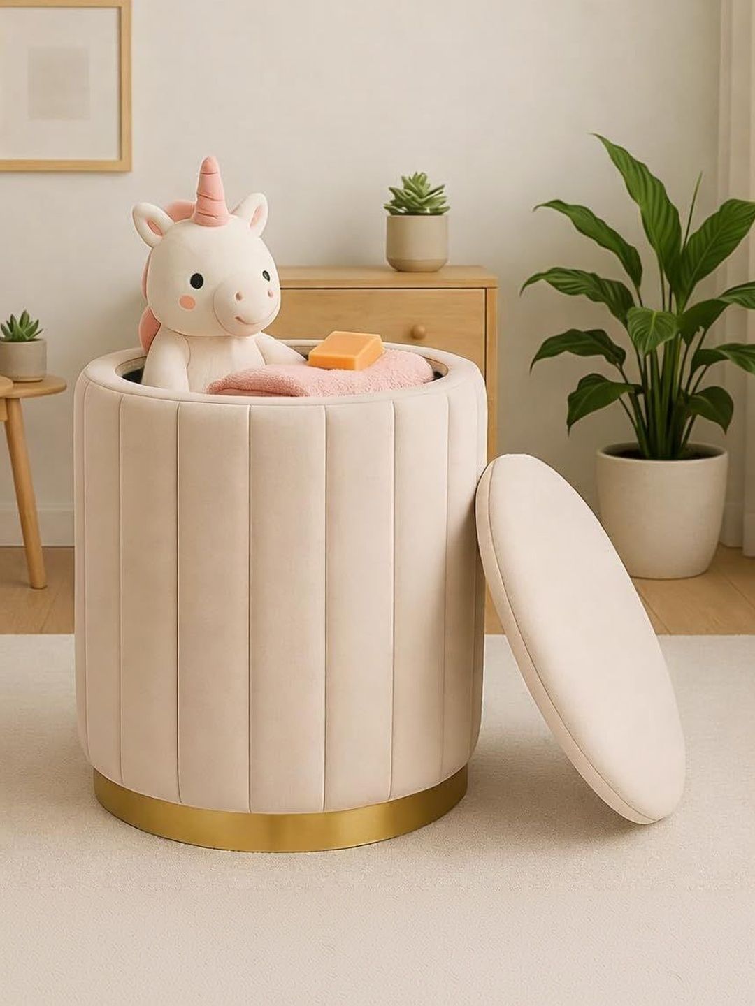 Shadowkart Beige Round Ottomans-picture-51