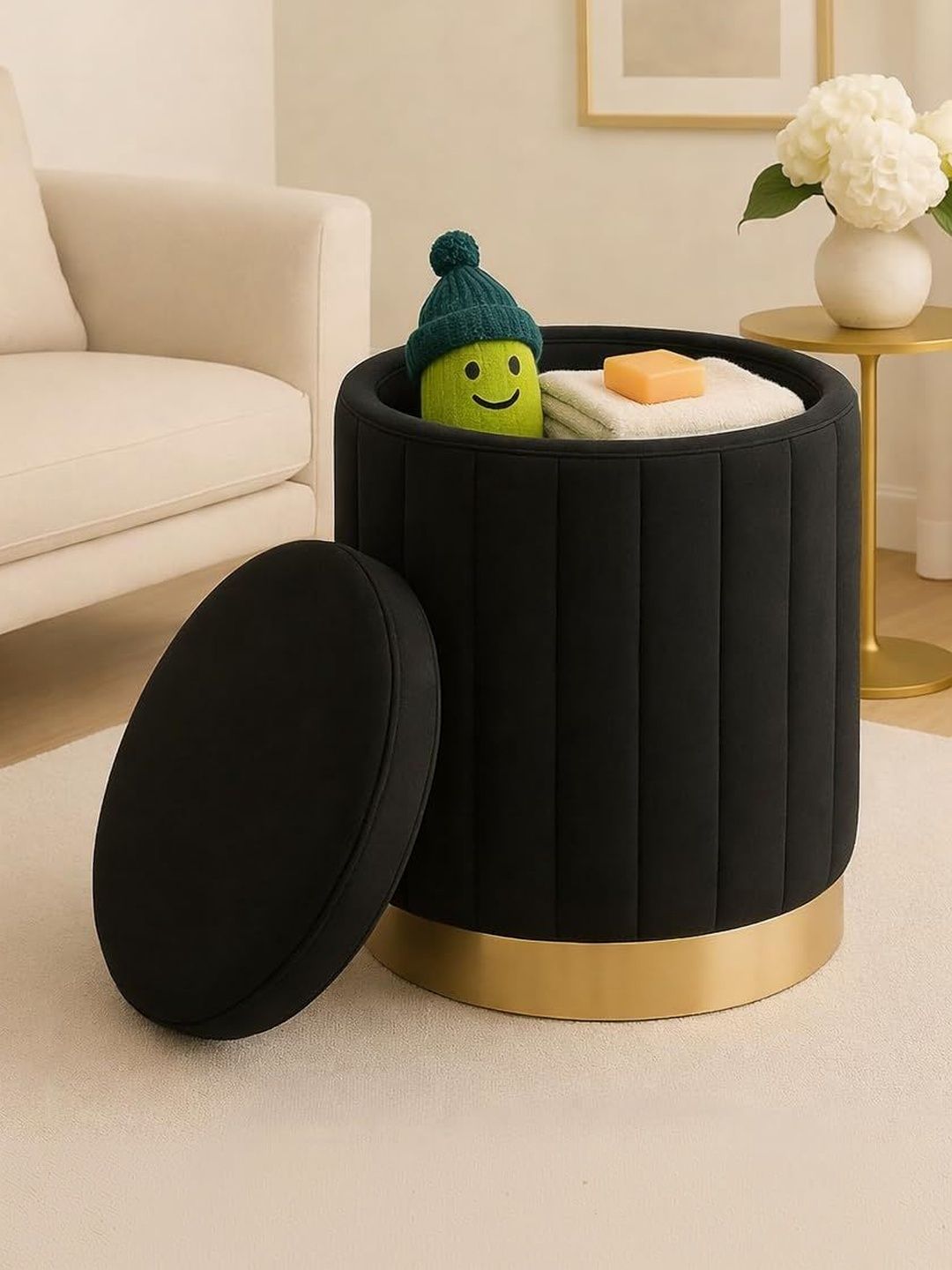 Shadowkart Black Round Ottomans-image-48