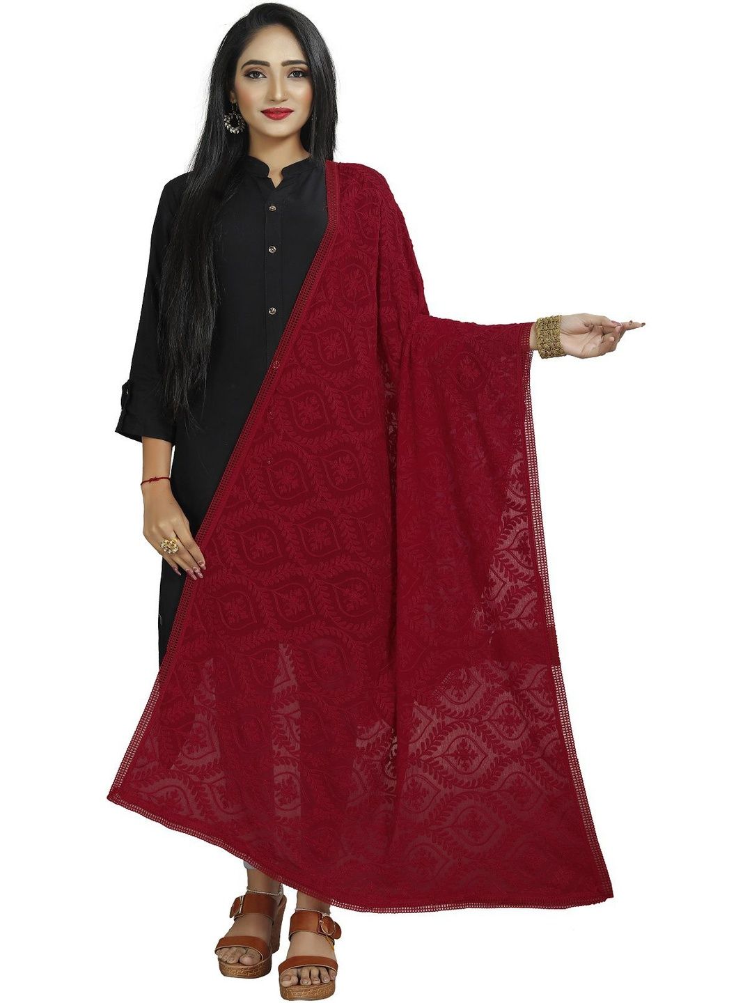 Avni N Anvi Embroidered Dupatta with Chikankari-picture-53