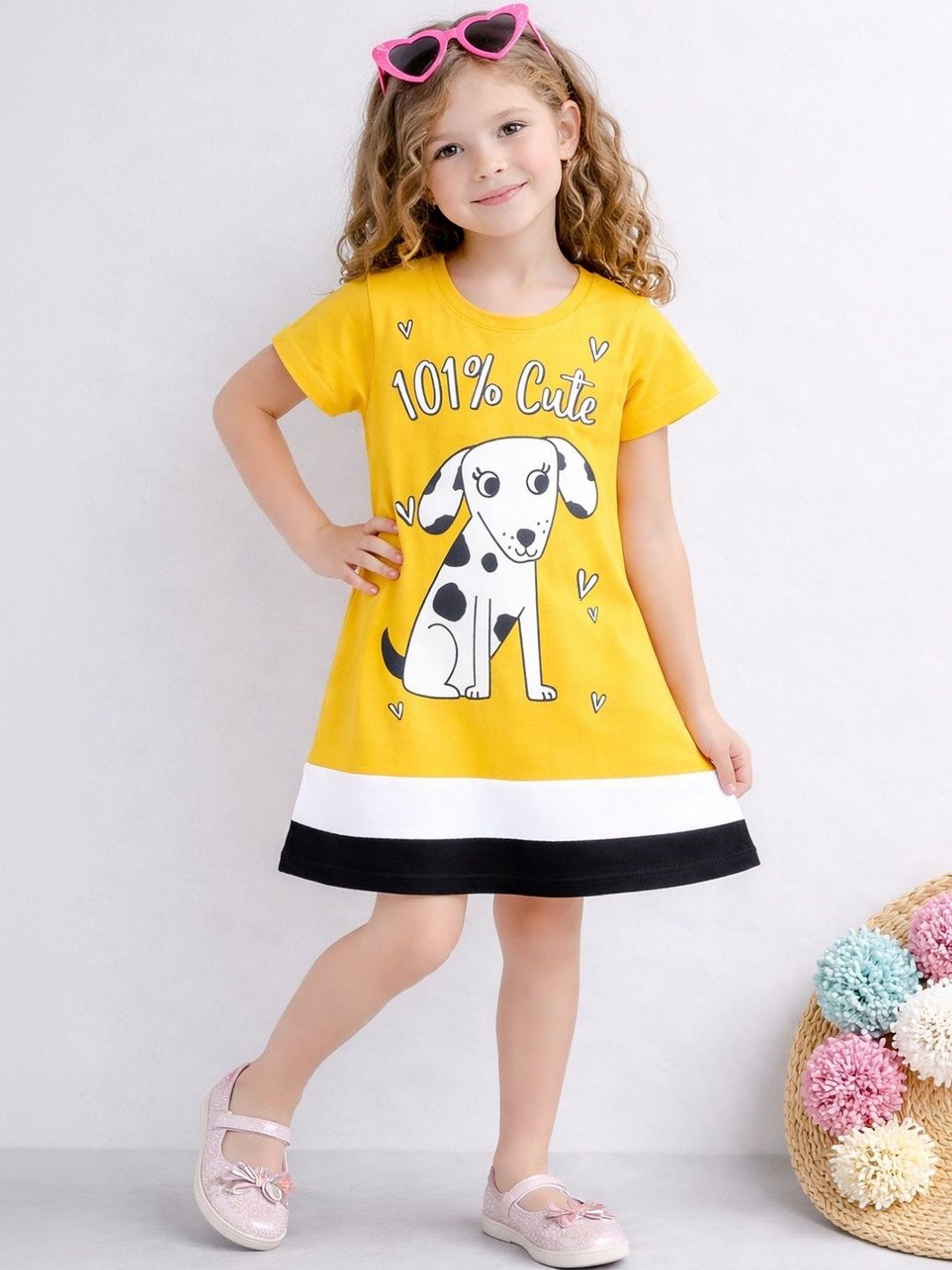 YK Girls Printed Nightdress-image-23