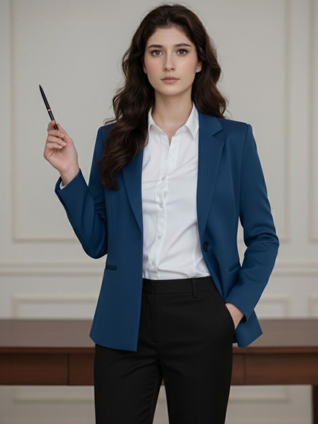 Chemistry Notched Lapel Single-Breasted Formal Blazers-picture-28