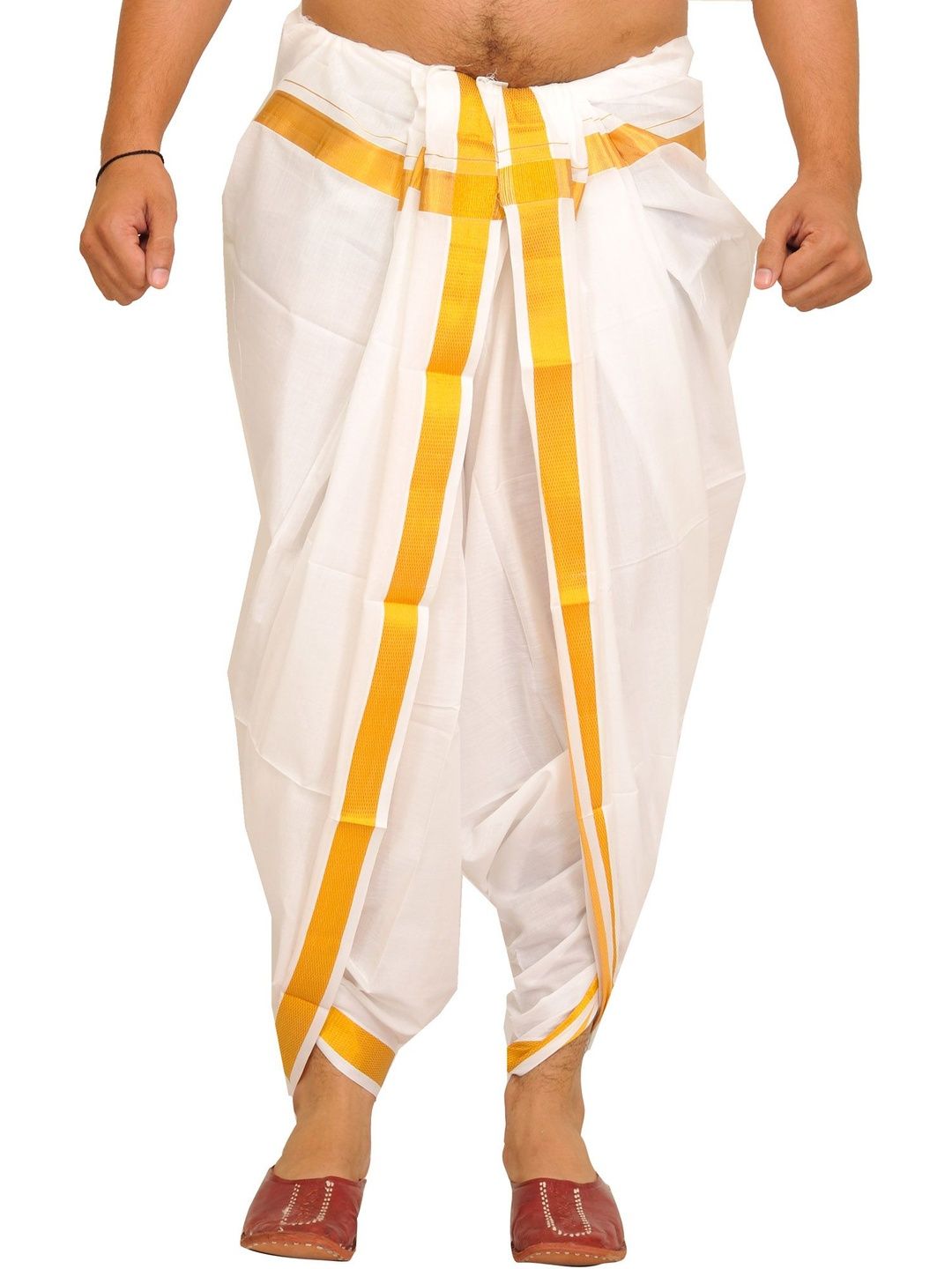 Exotic India Men Striped Cotton Dhotis-picture-48