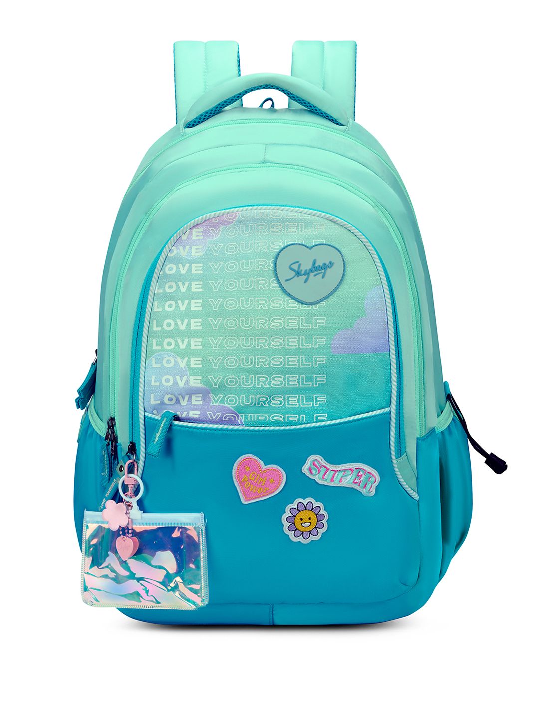 Skybags Girls Glitter Green School Backpack with 3 Compartments & Front Pocket - 37L-picture-50