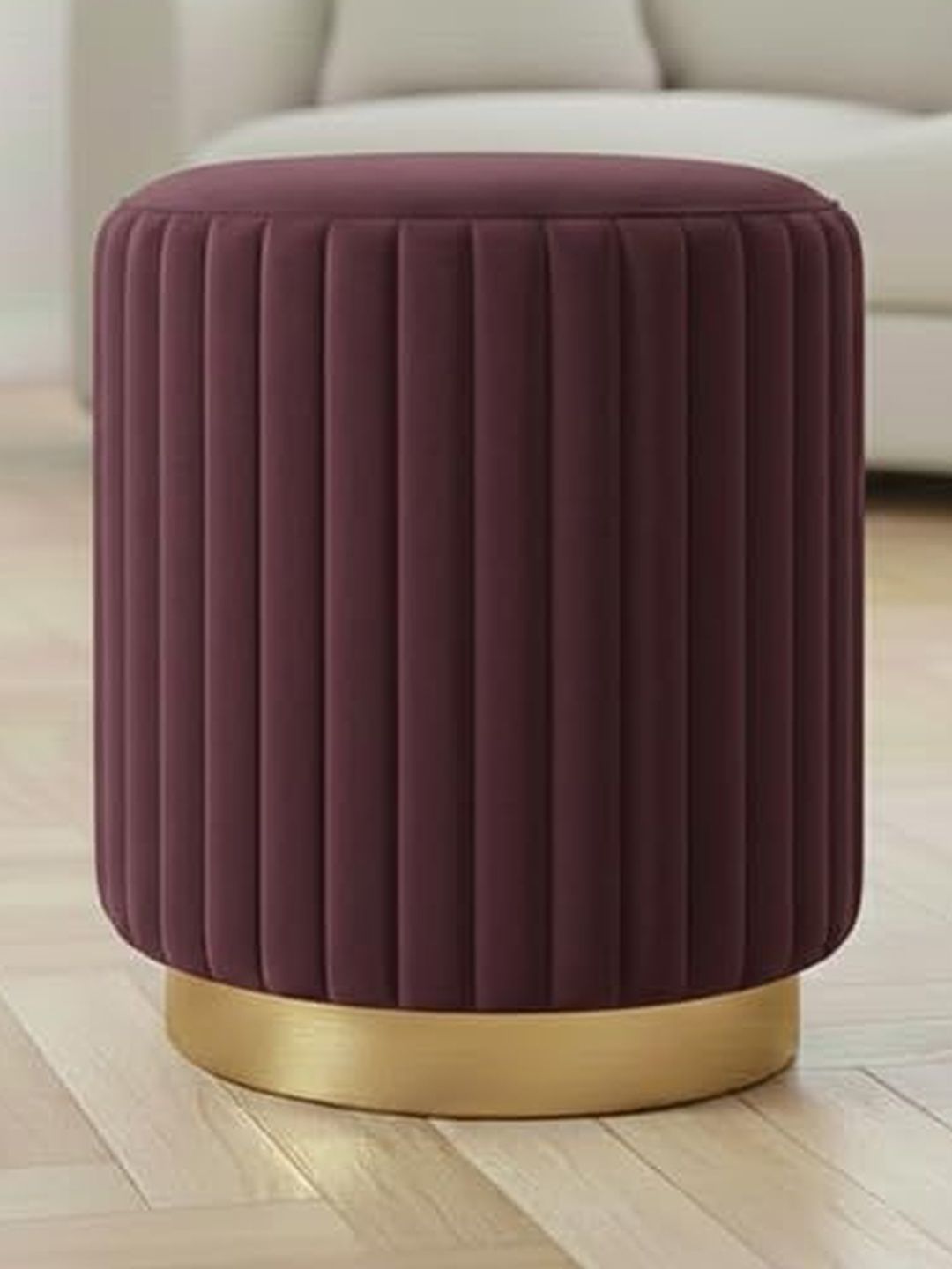 Shadowkart Coffee Brown Round Ottomans-image-5