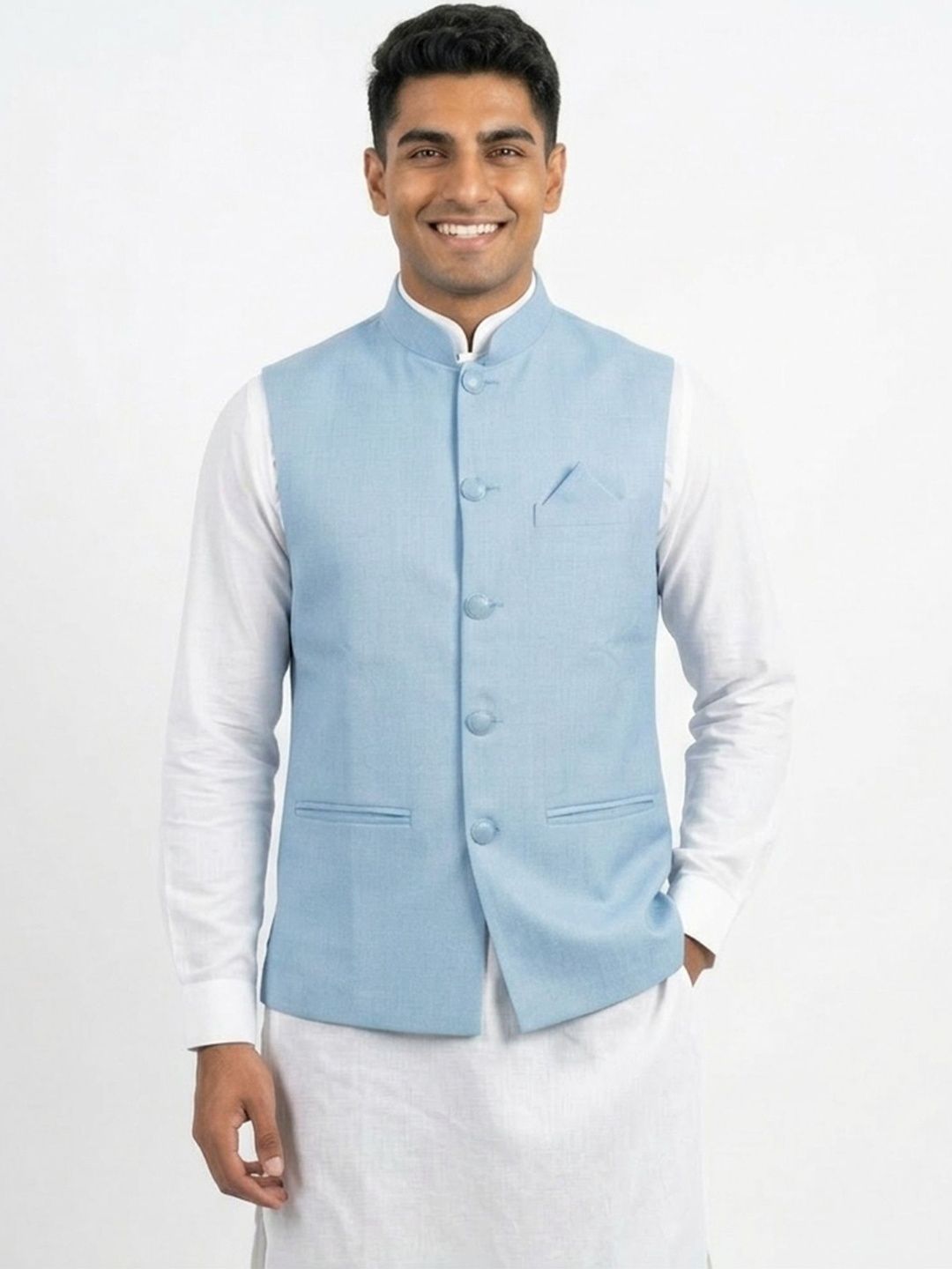 HERE&NOW Woven Nehru Jackets-picture-15