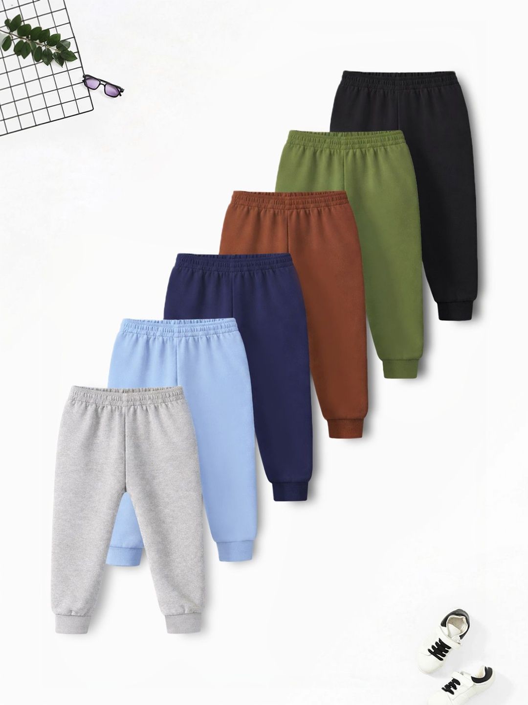 YK X Trampoline Pack of 6 Regular Fit Joggers-picture-33