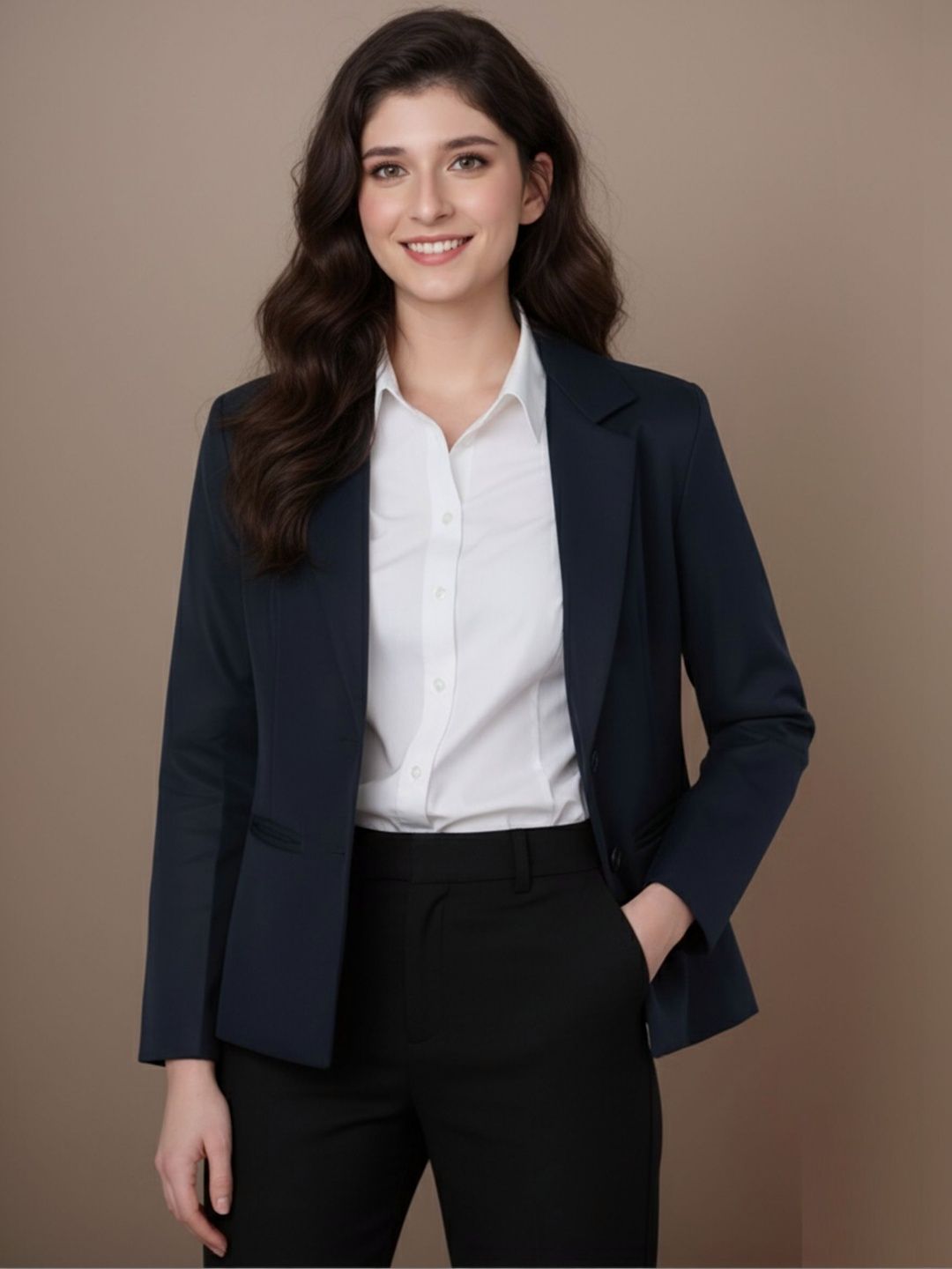 Chemistry Notched Lapel Single-Breasted Casual Blazers-picture-27