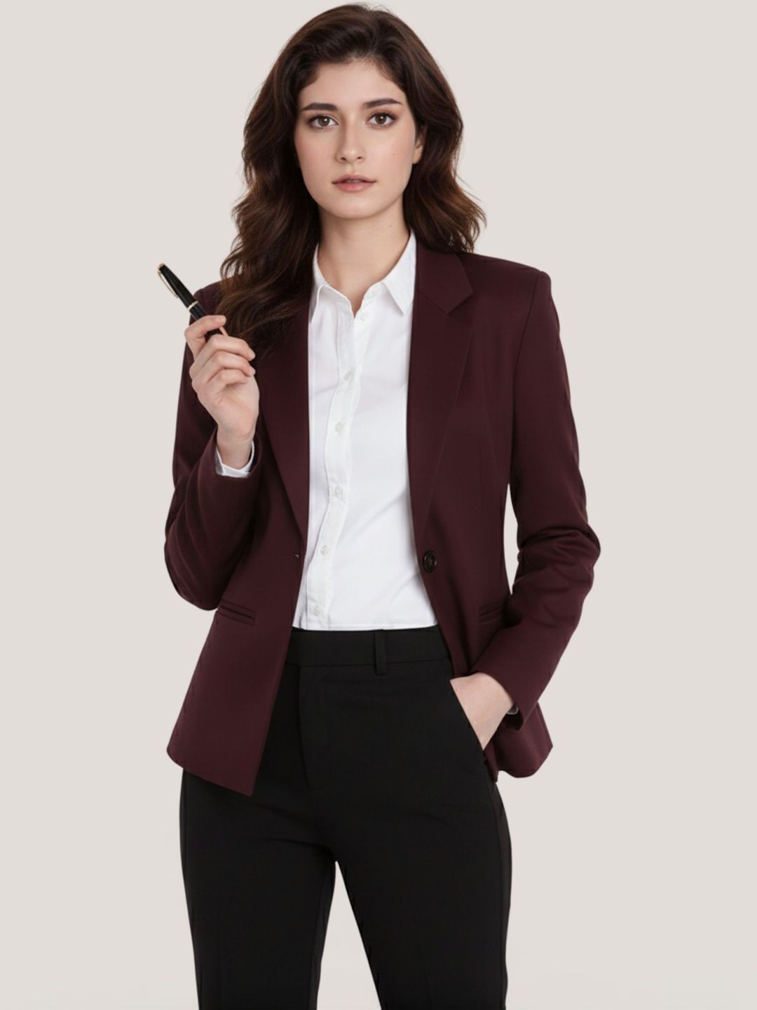 Chemistry Notched Lapel Single-Breasted Casual Blazers-picture-45