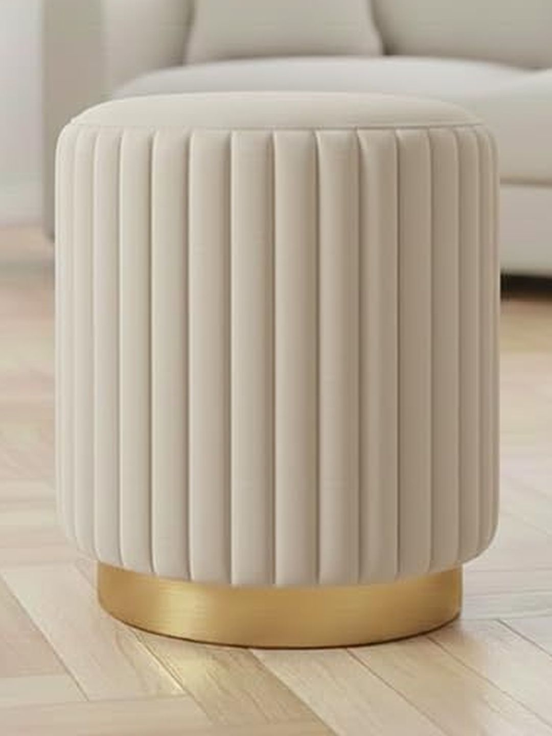 Shadowkart Cream-Colored Round Ottomans-picture-24