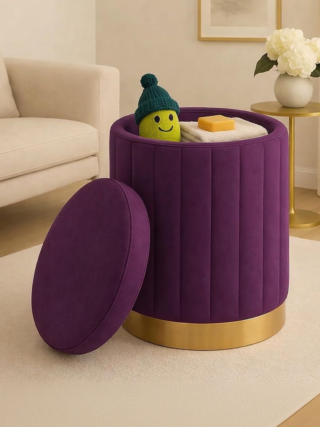 Shadowkart Purple Round Ottomans-image-46