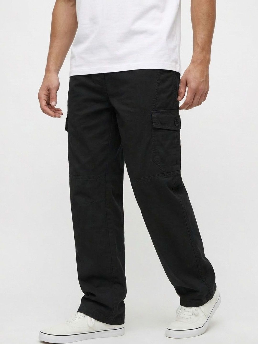 glitchez Men Relaxed Loose Fit High-Rise Cargos Trousers-picture-52
