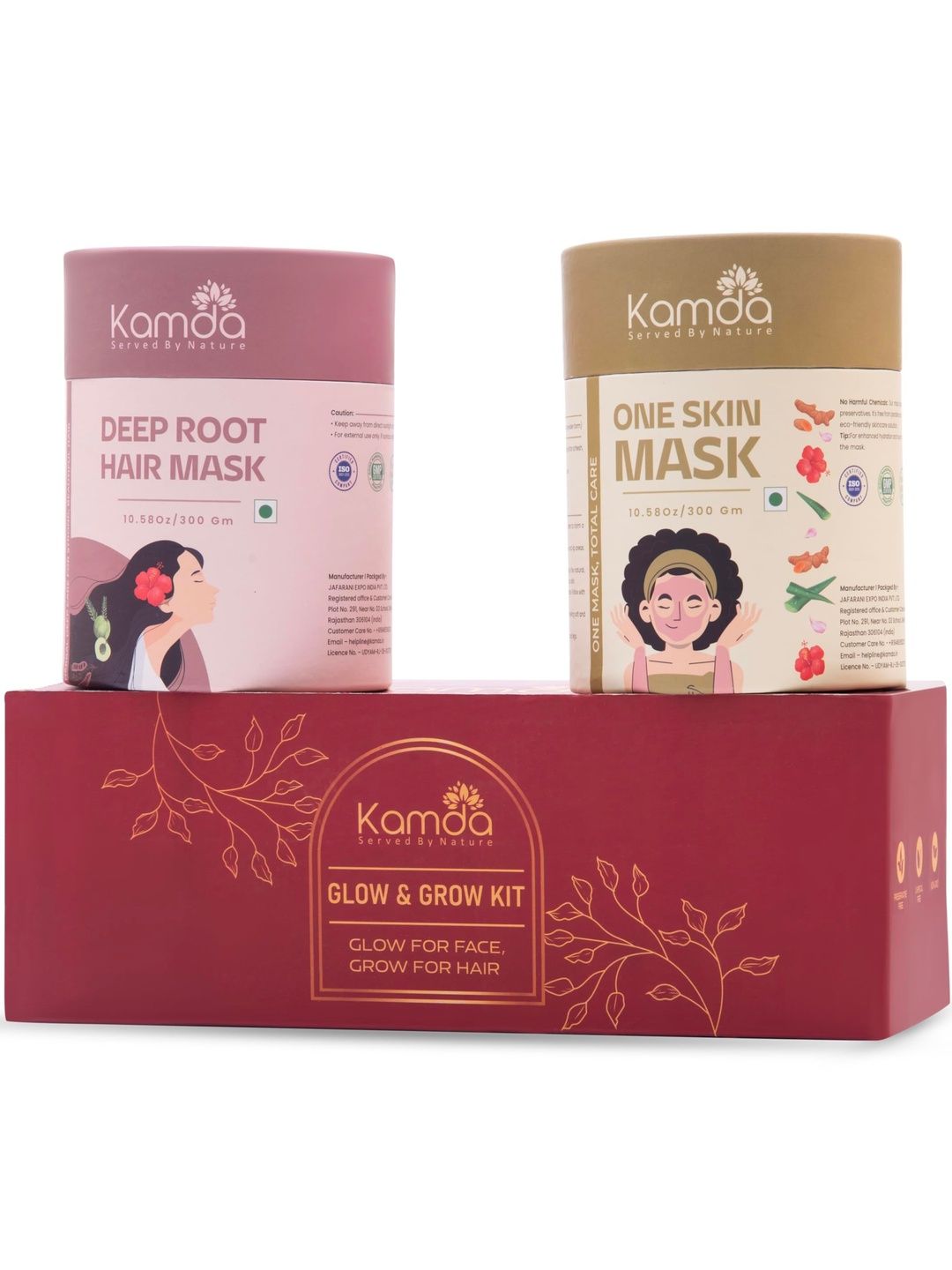 Kamda - Served By Nature Set Of 2 Deep Root Hair Mask & One Skin Mask- 300 g Each-image-23