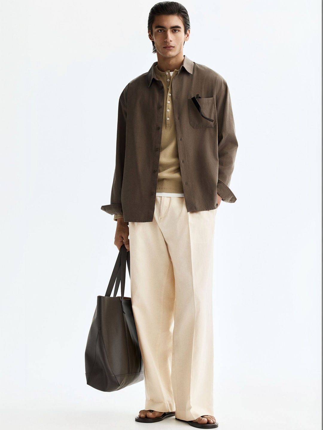 H&M Loose Fit Linen-blend Trousers-picture-22
