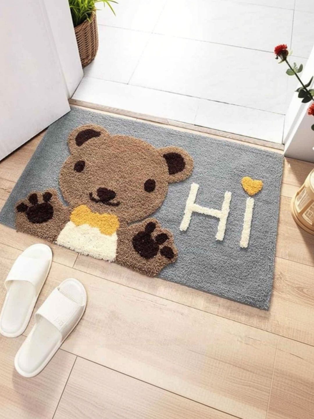 DREAM WEAVERZ Grey Anti-Skid Bath Rugs-image-42