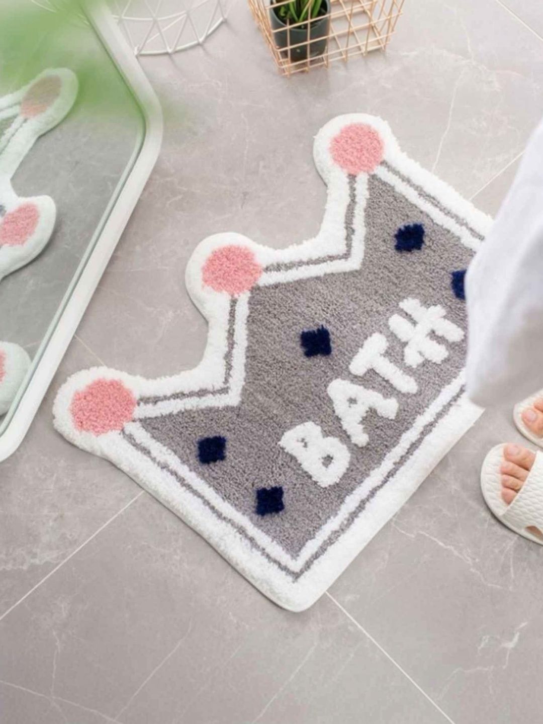 DREAM WEAVERZ Grey Anti-Skid Bath Rugs-picture-6