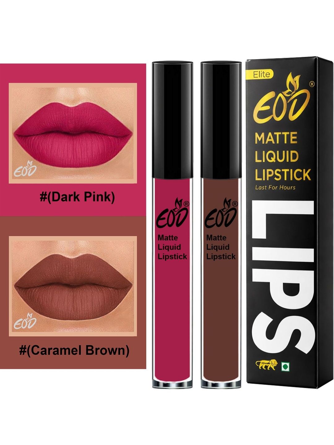 EOD Set Of 2 Water Proof Long Lasting Matte Finish Liquid Lipstick - 3ml Each - 14-17-picture-5