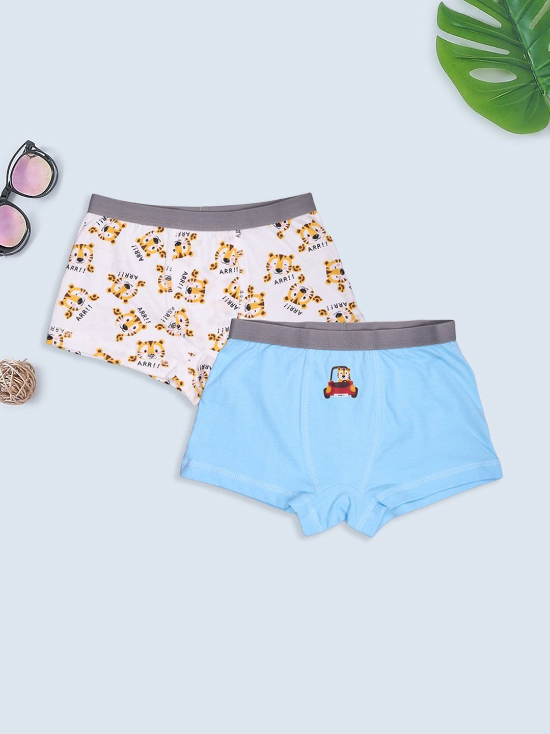 Pantaloons Junior Boys Pack of 2 Cotton Assorted Printed Trunks-picture-41
