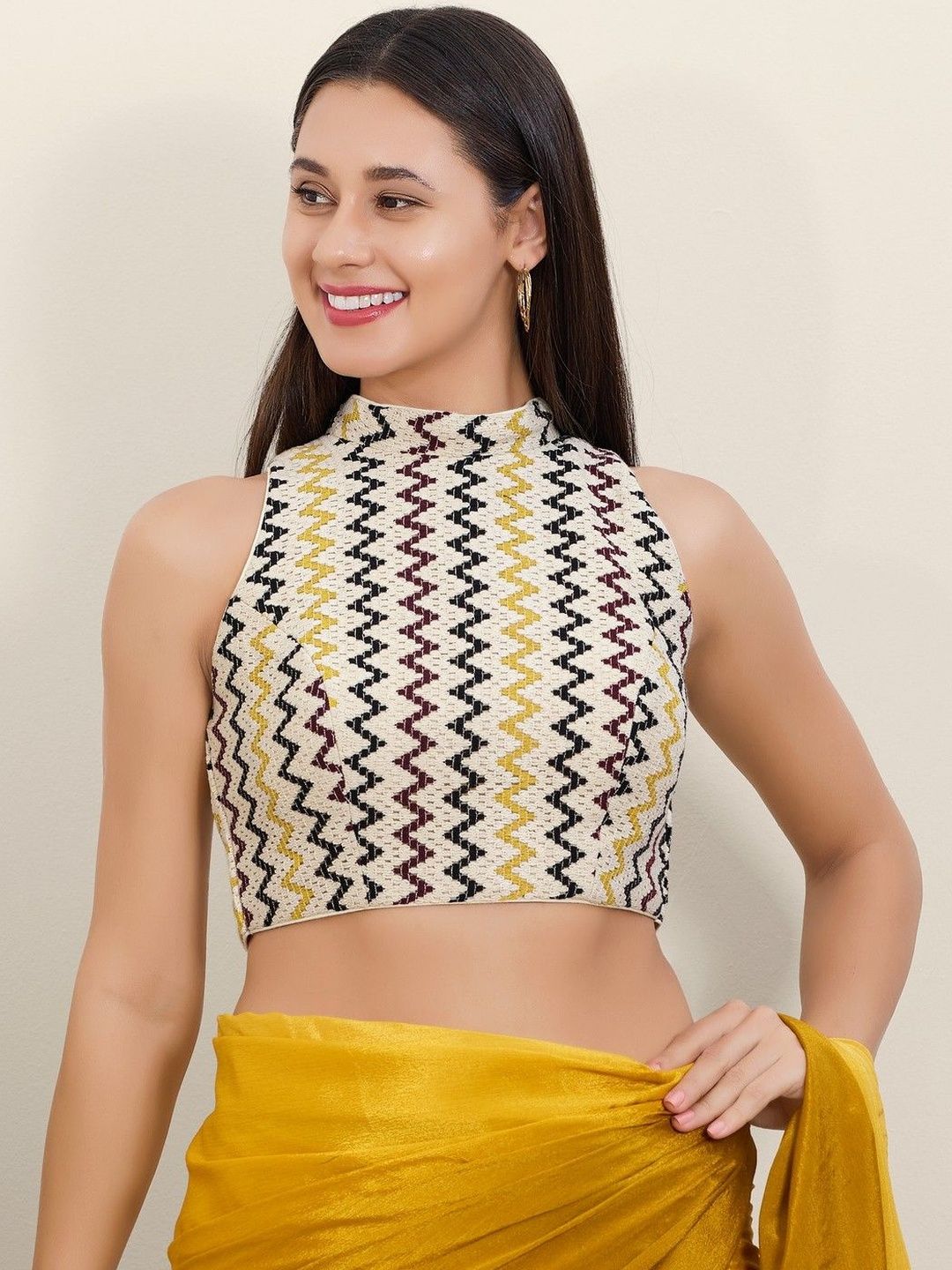 VAMAS - THE DESIGNER BLOUSES Solid Saree Blouse-image-45