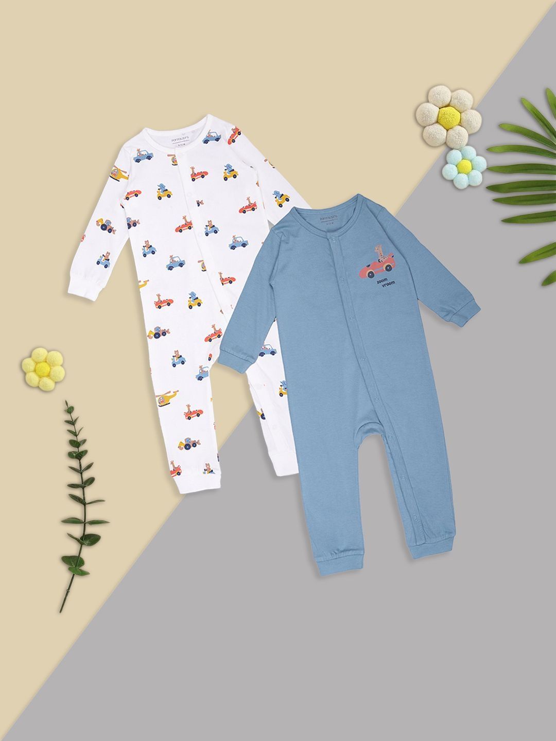 Pantaloons Baby Infants Pack Of 2 Printed Romper-picture-18