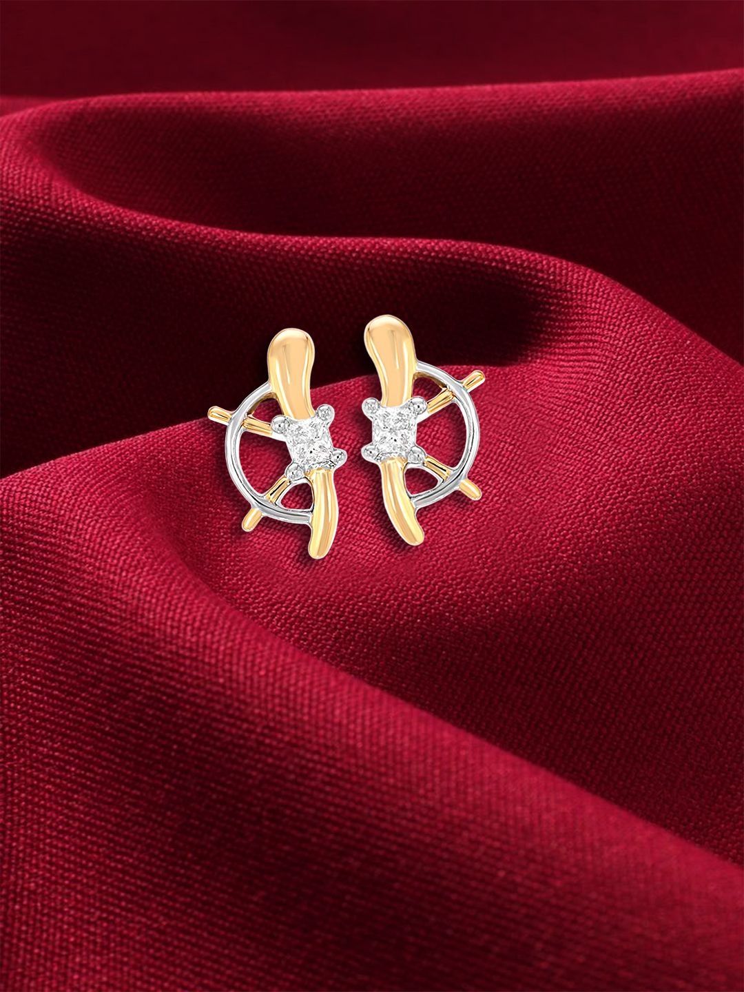 BAYAN JEWELRY 925 Sterling Silver 18KT Gold Plated 0.09 CT Lab Grown Diamond Earring-1.48g-image-3