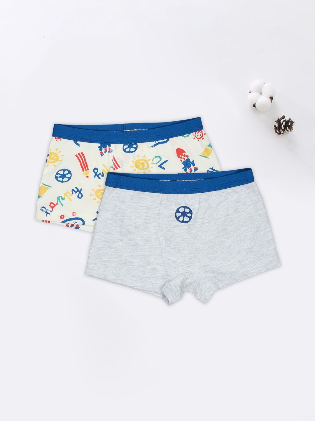 Pantaloons Junior Boys Pack of 2 Cotton Assorted Printed Trunks-picture-27