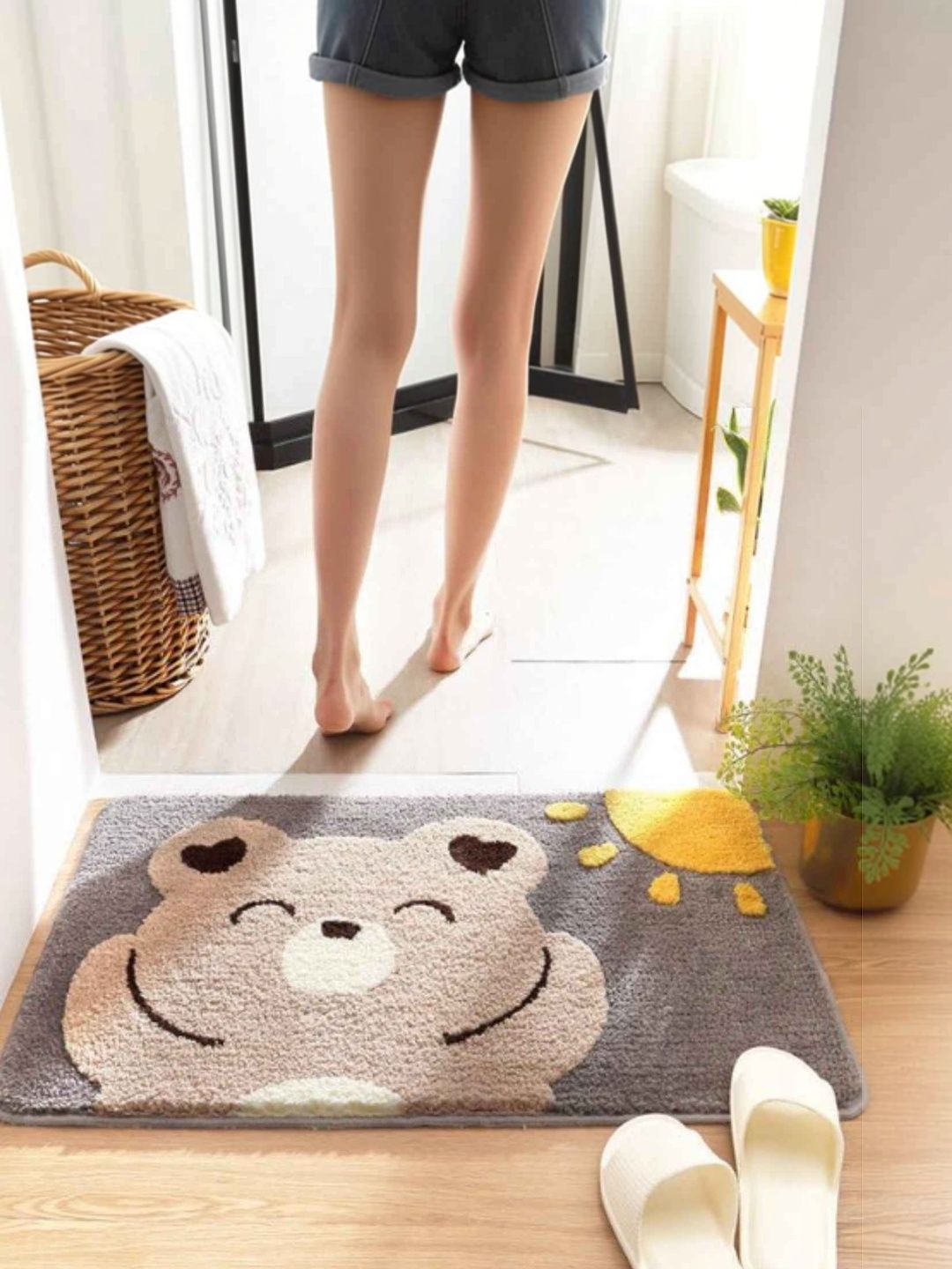 DREAM WEAVERZ Grey Anti-skid Bath Rugs-image-22