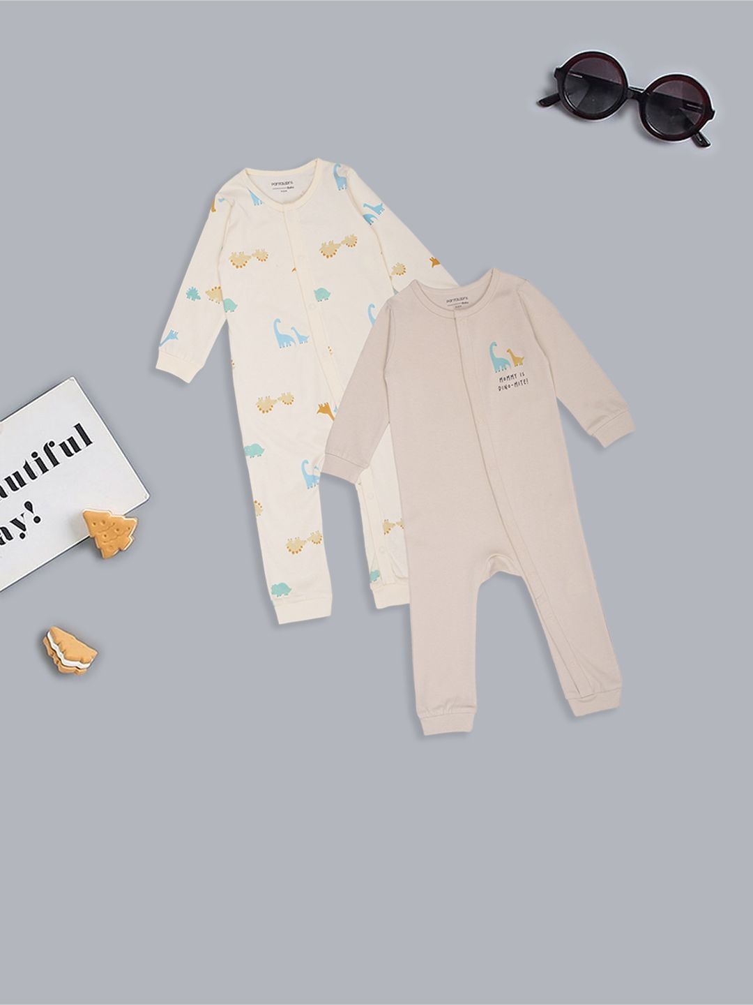 Pantaloons Baby Infants Pack Of 2 Printed Romper-image-8