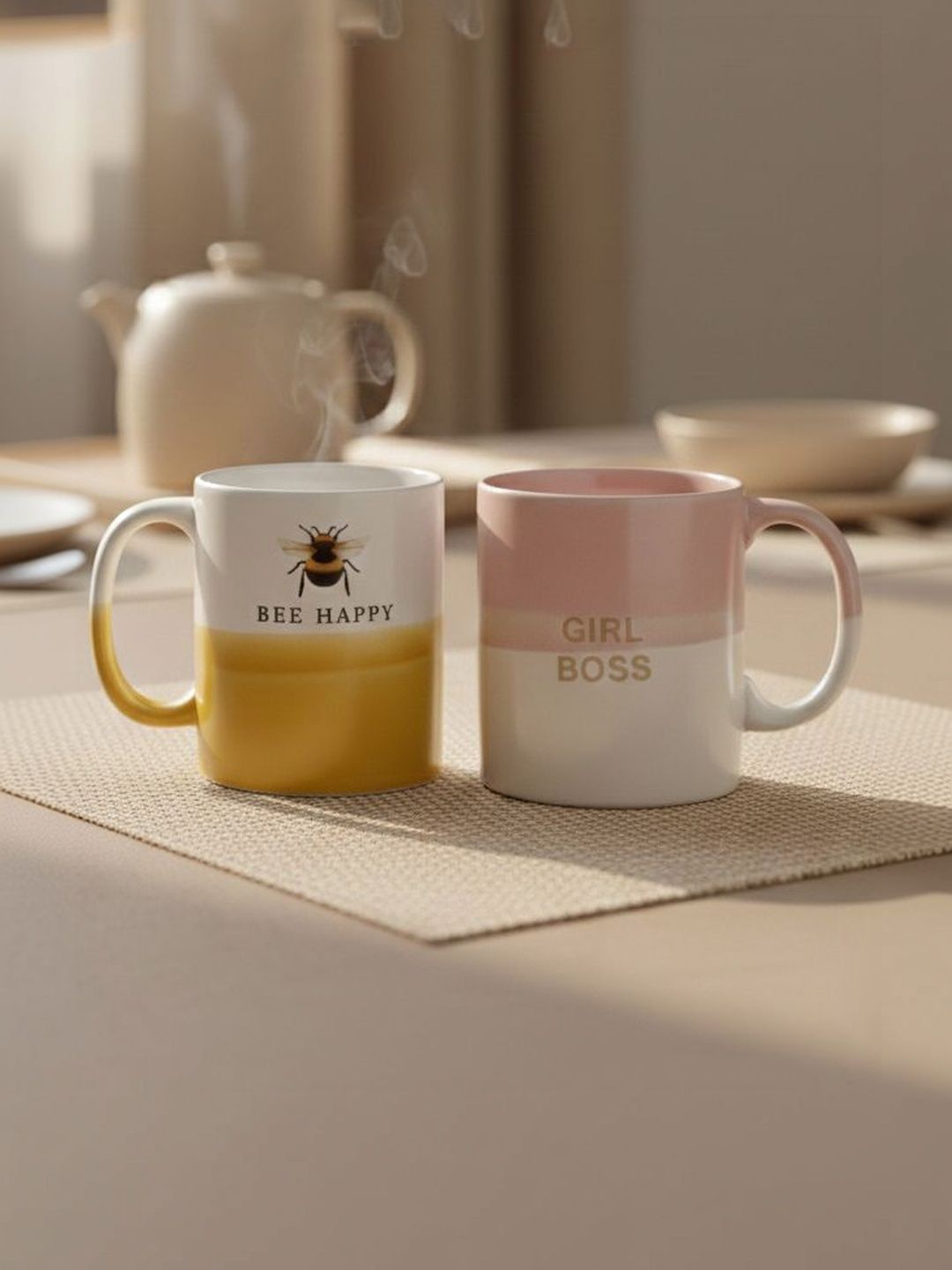 The Decor Lane Multicoloured Handcrafted and Hand Painted Solid Ceramic Glossy Mugs Set of Cups and Mugs-picture-43