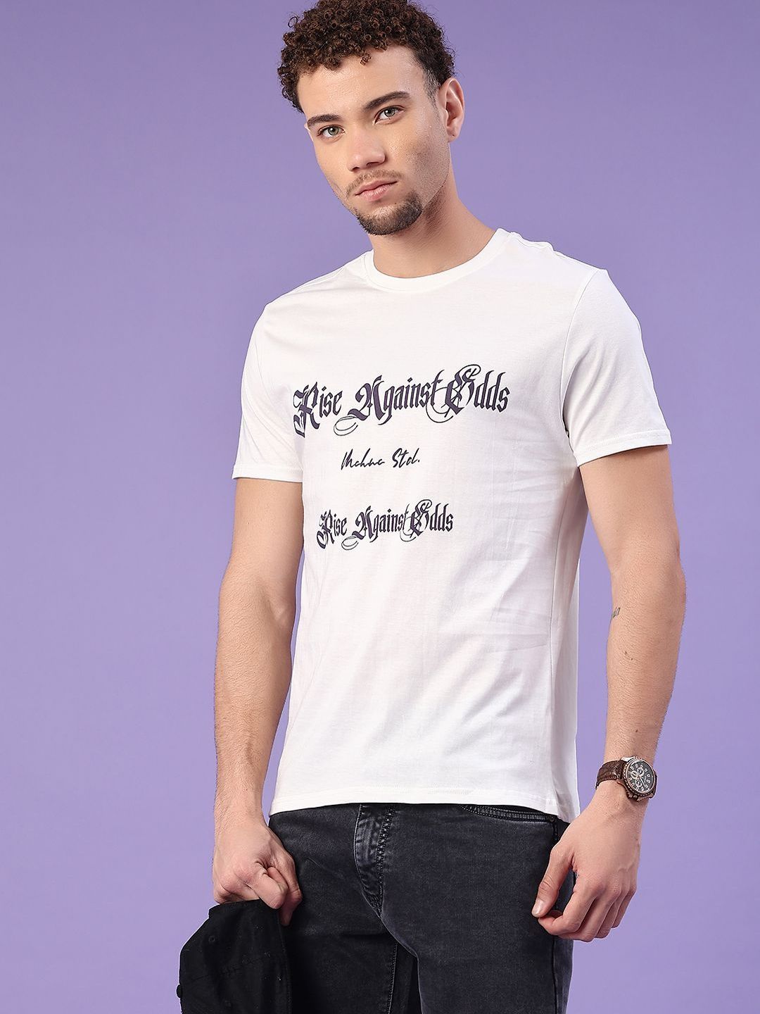 V-Mart Men Printed Slim Fit T-shirt-picture-19