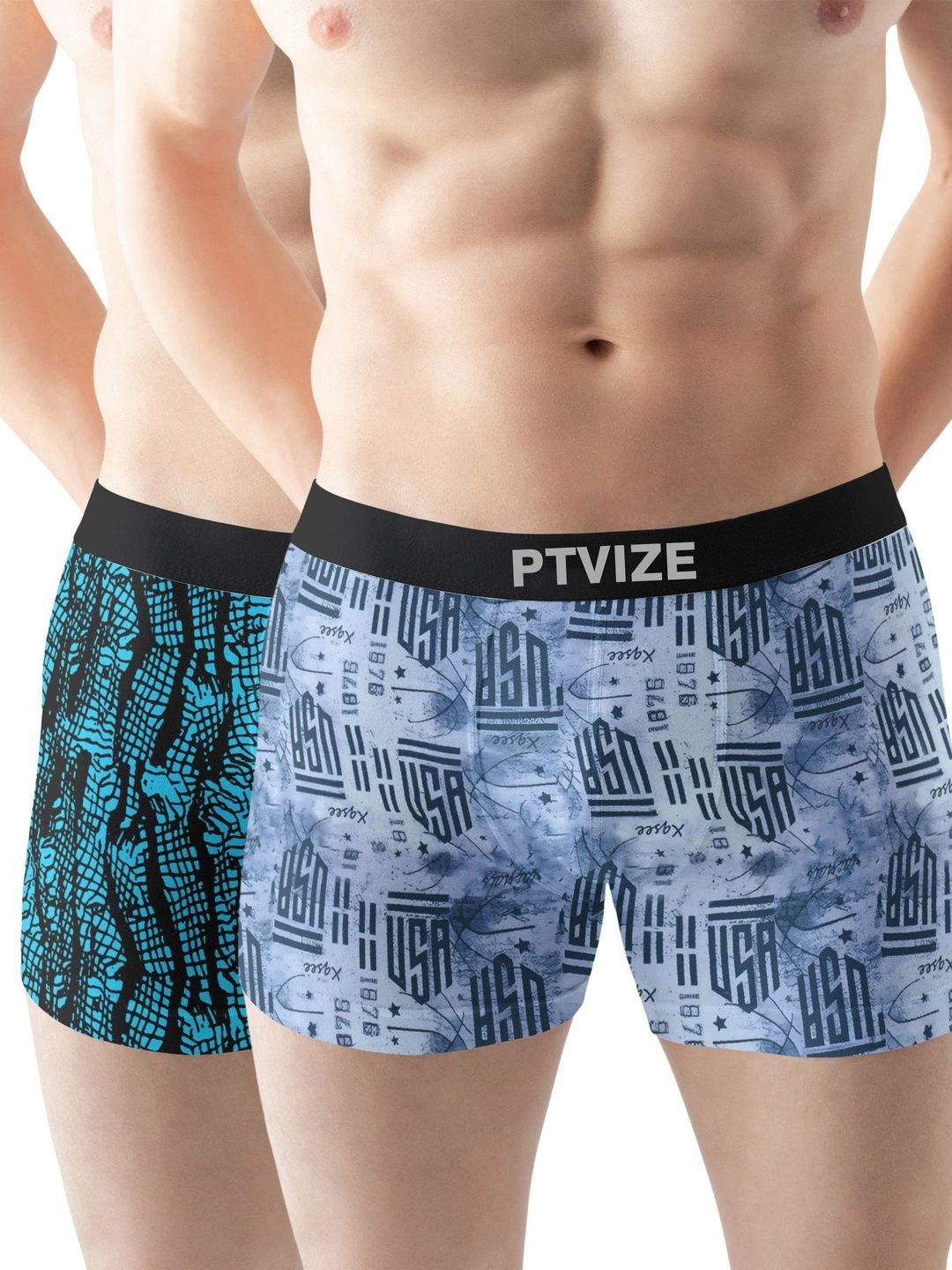 PTVIZE Pack Of 2 Printed Shorts Trunks-picture-30