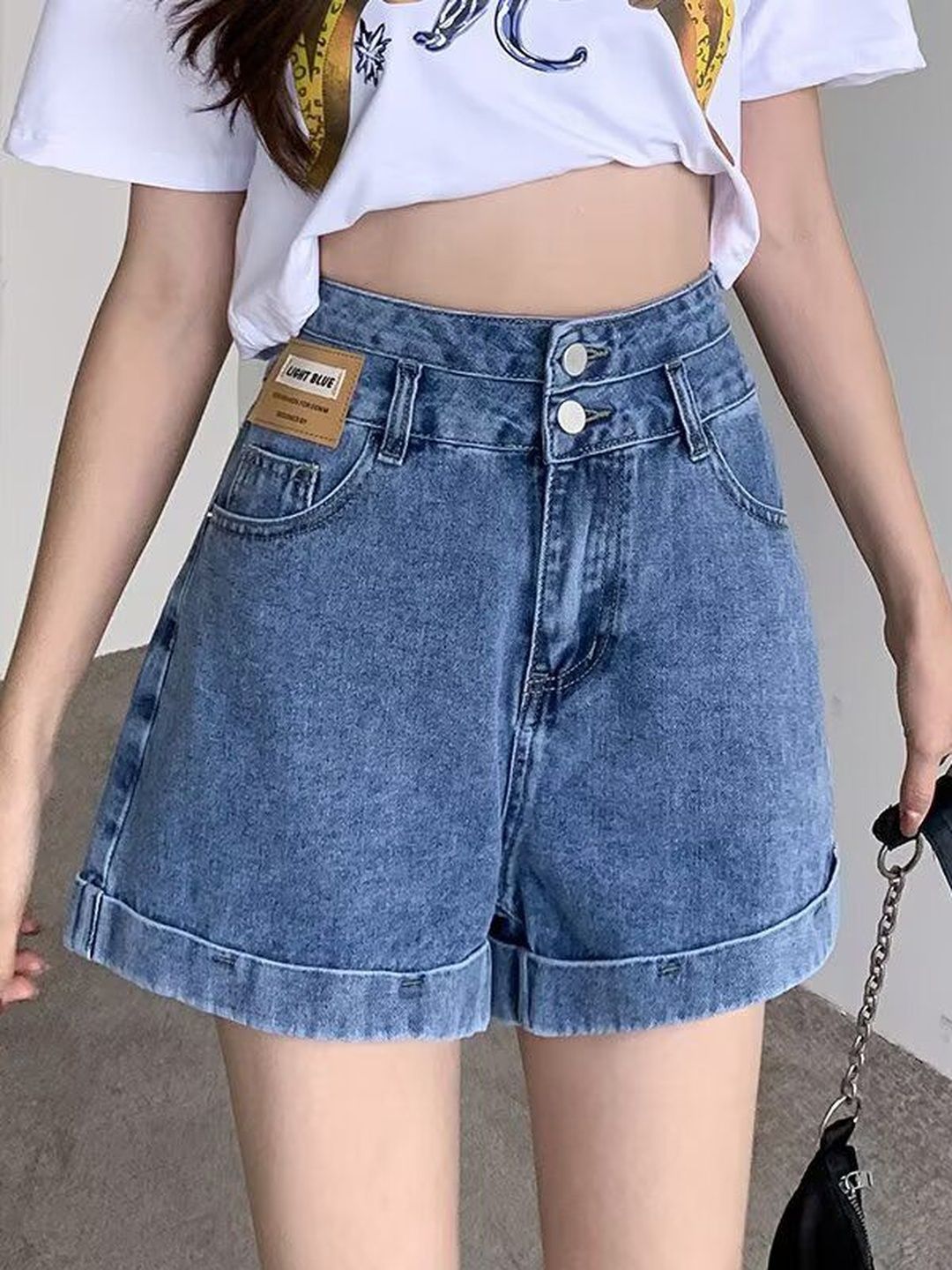 StyleCast x Revolte Women High-Rise Denim Shorts-picture-50