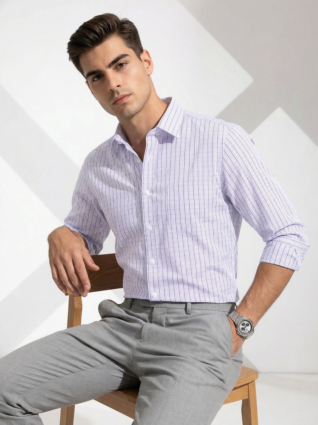 INVICTUS Checked Slim Fit Formal Shirt-picture-43