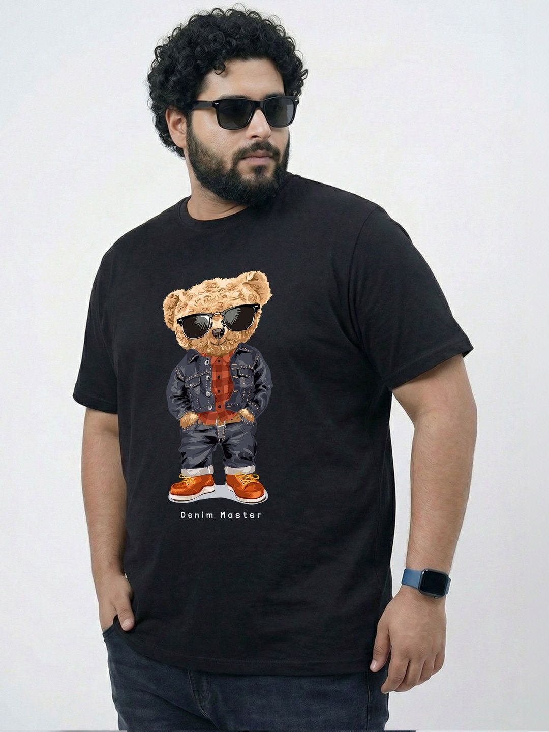 Toodle Plus Men Plus Size Pure Cotton Printed Regular Fit Casual T-Shirt-picture-17