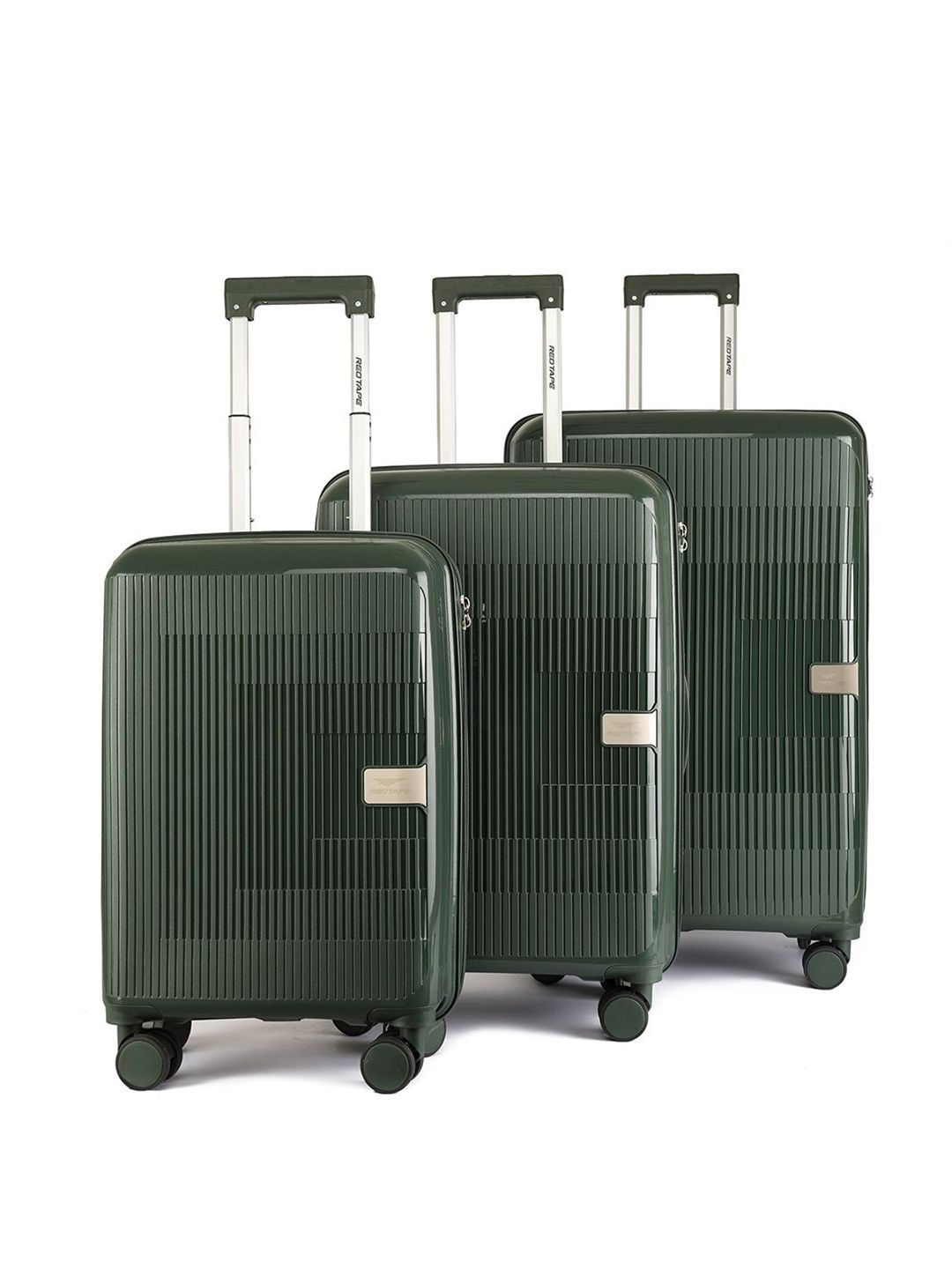 Red Tape Set Of 3 Textured Hard-Sided Water-Resistant Trolley Bag-picture-40