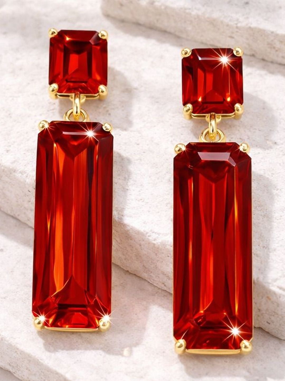 MEENAZ Diamond Shaped Drop Earrings-picture-54