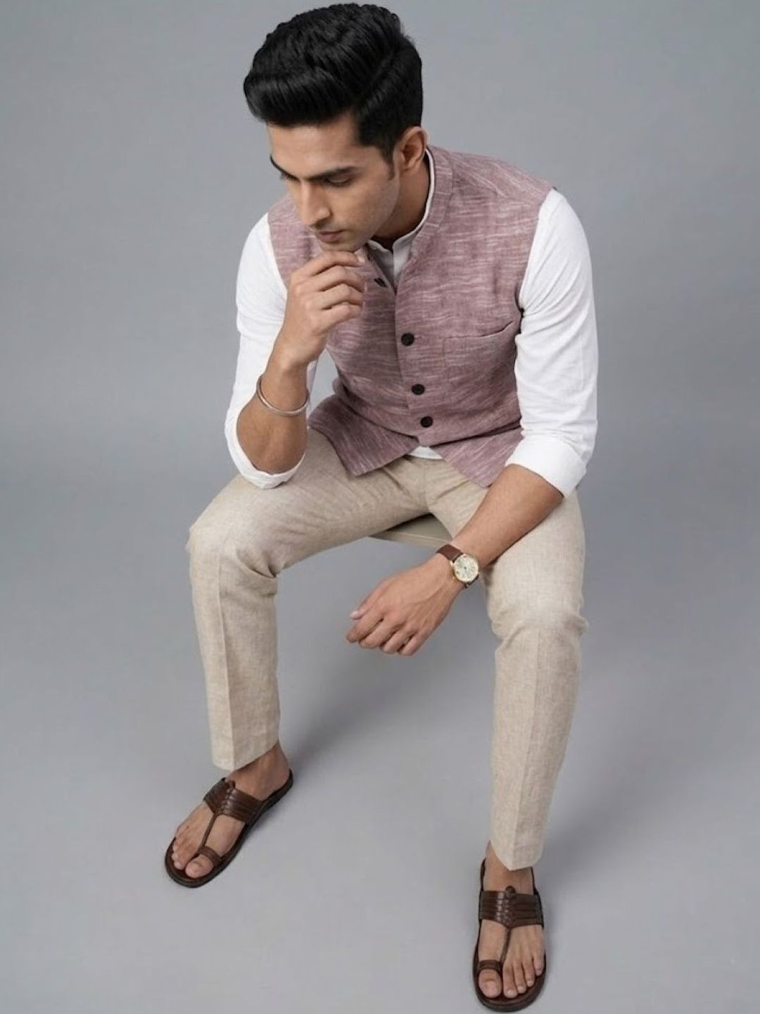 Anouk Rustic Men Handloom Kurta-picture-24