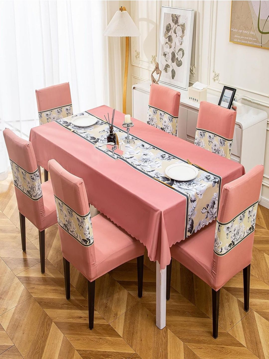 HOUSE OF QUIRK Table Cover Waterproof for Kitchen Dining 1 Table Cover & 6 Chair Cover-picture-23
