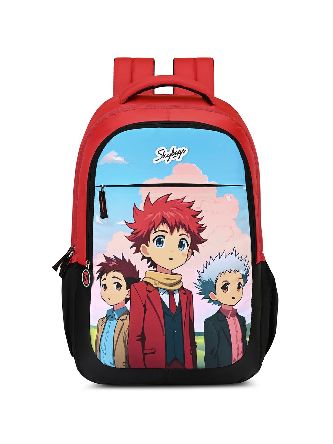 Skybags Unisex Manga Anime Red School Backpack with 3 Compartments & Front Pocket - 27L-picture-28