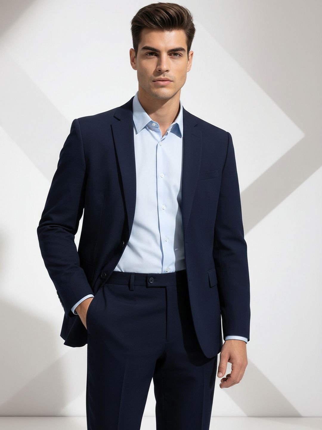 INVICTUS Notched Lapel Single Breasted Formal Blazers-picture-58