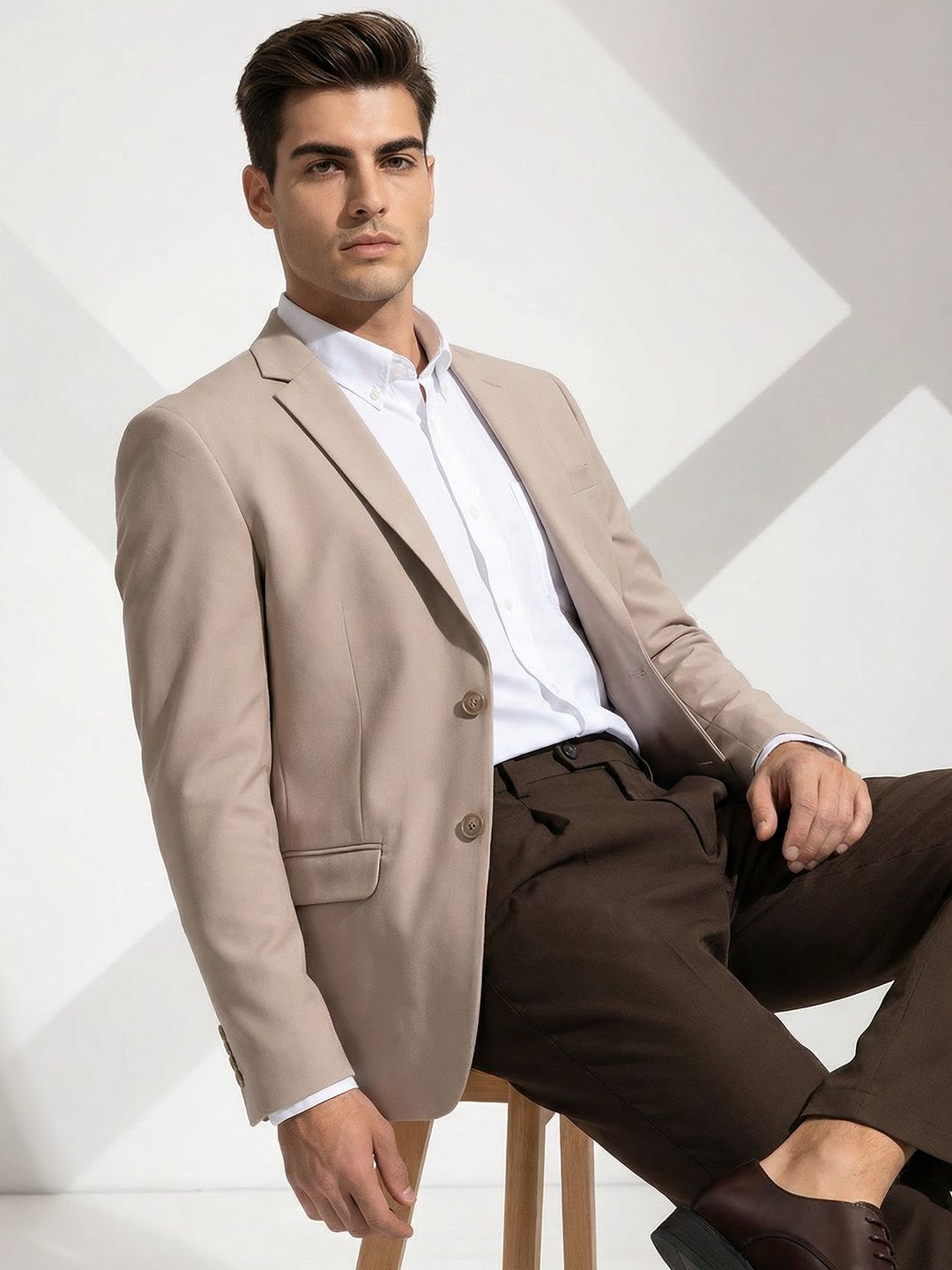 INVICTUS Notched Lapel Single Breasted Formal Blazers-picture-23
