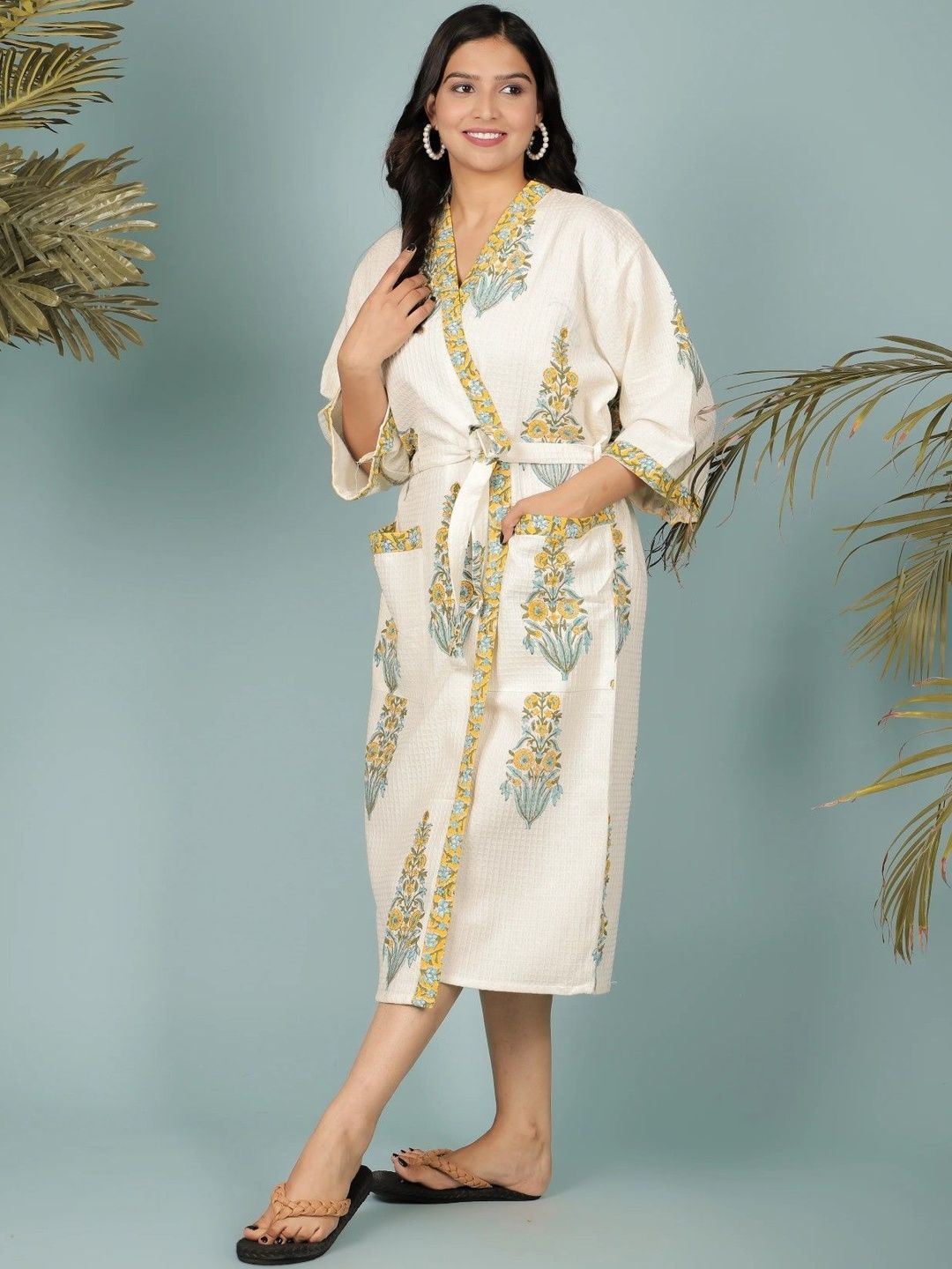 Gulaab Jaipur Printed Bathrobe-picture-42