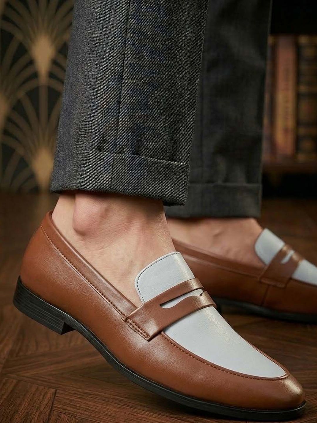 HERE&NOW Men Round Toe Formal Loafers Shoes-picture-33